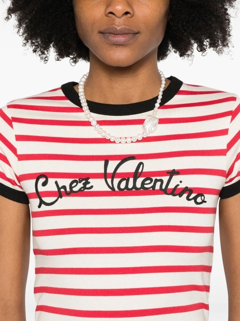 Valentino Garavani striped T-shirt - Red - zdjęcie produktu nr 2