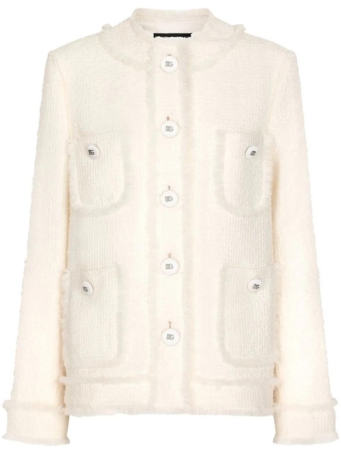 Dolce & Gabbana single-breasted tweed jacket - Neutrals - zdjęcie produktu nr 1
