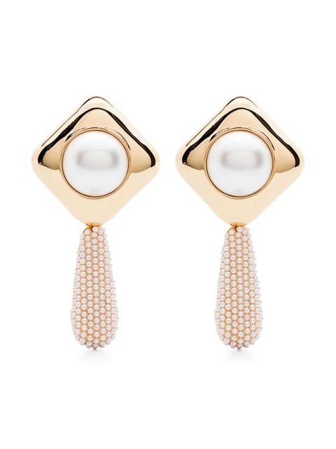 Self-Portrait pearl crystal earrings - Gold - zdjęcie produktu nr 1