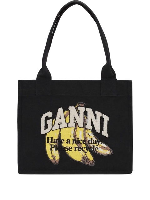 GANNI cotton shoulder bag - Black - zdjęcie produktu nr 1