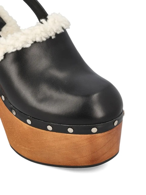 Jimmy Choo 135mm leather platform sheepskin sandals - Black - zdjęcie produktu nr 1