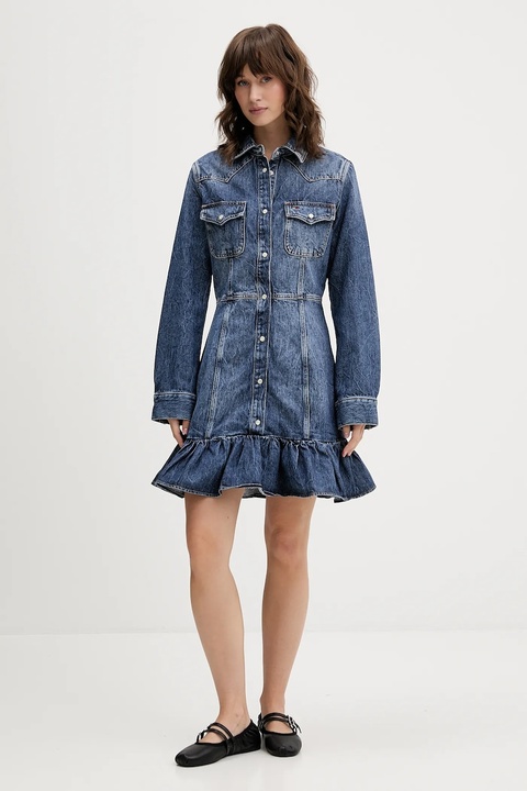 Tommy Jeans sukienka jeansowa kolor granatowy mini rozkloszowana DW0DW21635 - zdjęcie produktu nr 2