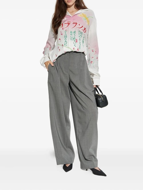 Casablanca lotus-dragonfly silk shirt - White - zdjęcie produktu nr 2