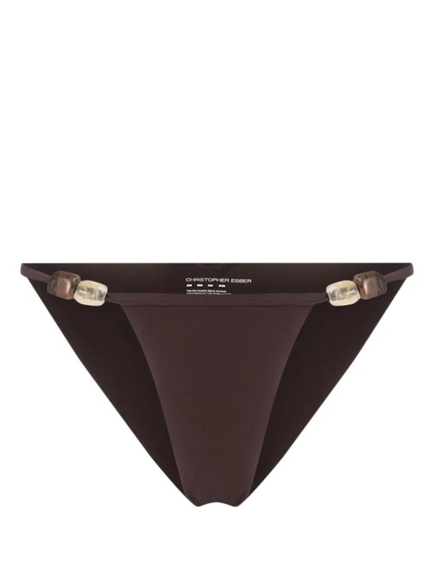 Christopher Esber Crystal Fracture bead-detailing bikini bottoms - Brown - zdjęcie produktu nr 1