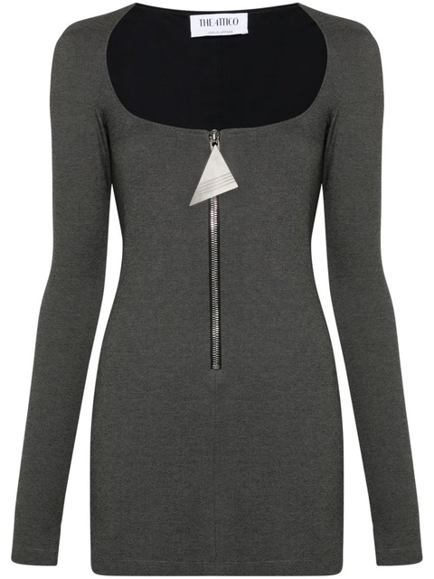 The Attico mélange-effect mini dress - Black - zdjęcie produktu nr 1