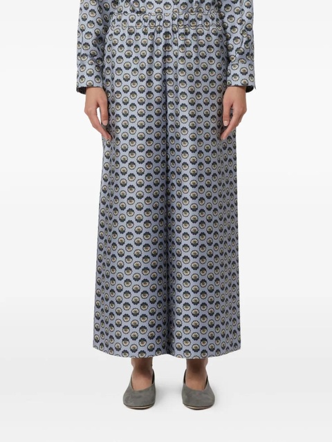 Weekend Max Mara silk wide-leg trousers - Blue - zdjęcie produktu nr 2