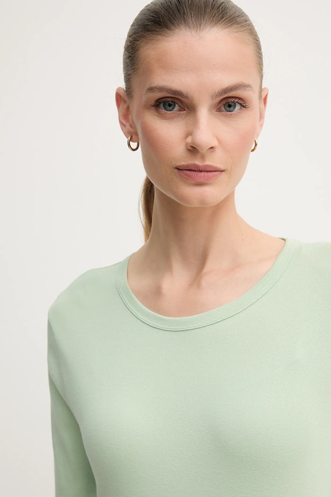 United Colors of Benetton longsleeve bawełniany kolor zielony 3GA2E16F9 - zdjęcie produktu nr 2