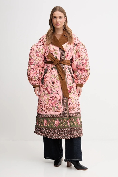Barbour płaszcz x Farm Rio kolor różowy LQU1870 - zdjęcie produktu nr 1