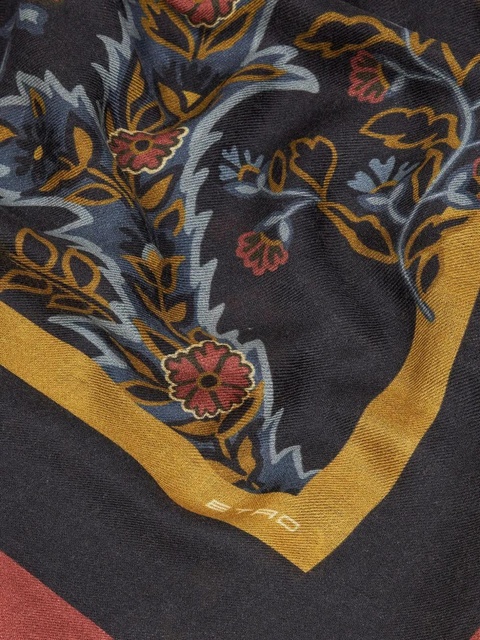 ETRO paisley-print wool-silk blend scarf - Black - zdjęcie produktu nr 2