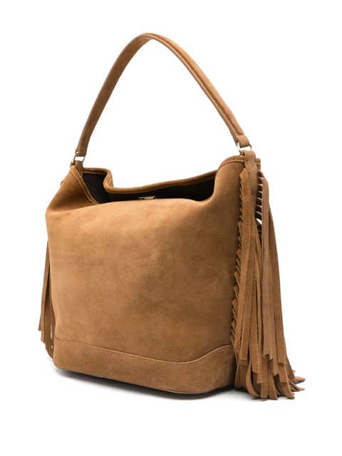 SANDRO fringe suede tote bag - Brown - zdjęcie produktu nr 2