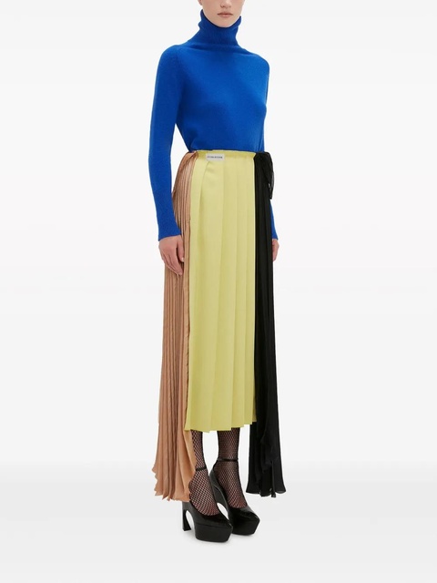 Victoria Beckham colour-block pleated asymmetric skirt - Yellow - zdjęcie produktu nr 2