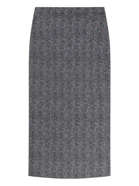 Givenchy herringbone-pattern midi pencil skirt - Black - zdjęcie produktu nr 1