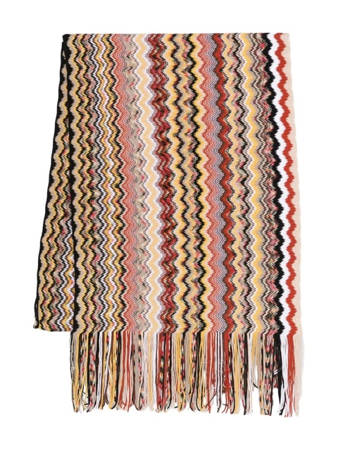 Missoni zigzag-pattern fringed scarf - Neutrals - zdjęcie produktu nr 1