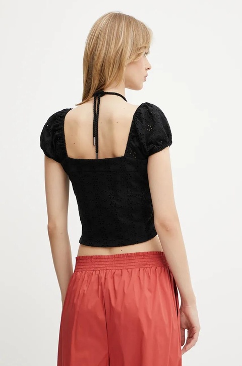 Guess bluzka ELIANE damska kolor czarny gładka W5GP13 KCVA1 - zdjęcie produktu nr 2