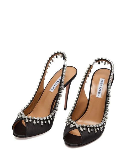 Aquazzura 105mm Temptation crystal-embellished sandal - Black - zdjęcie produktu nr 2