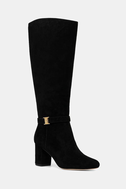 Lauren Ralph Lauren kozaki zamszowe Kellie Tl Hl damskie kolor czarny na słupku 802967843001 - zdjęcie produktu nr 1