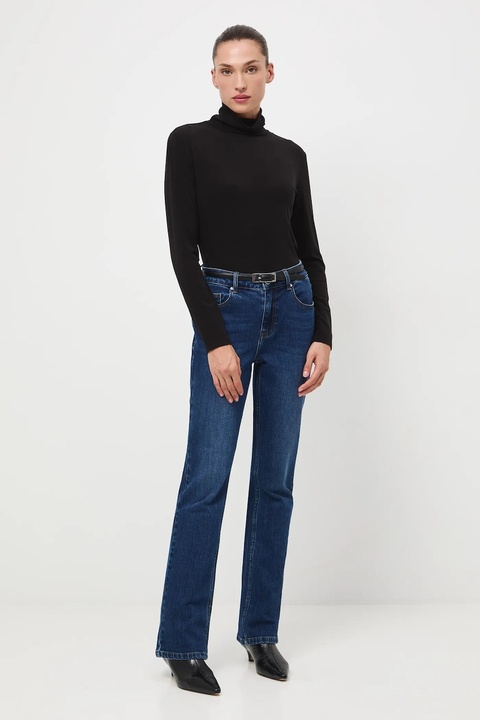 Medicine longsleeve z wełną kolor czarny z golfem - zdjęcie produktu nr 1