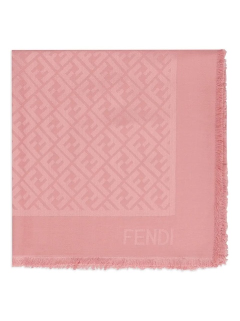 FENDI logo-pattern frayed-edge shawl - Pink - zdjęcie produktu nr 1