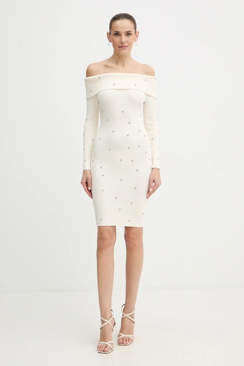 Guess sukienka ALISHA kolor beżowy mini dopasowana W5BK64 Z2YJ2 - zdjęcie produktu nr 2