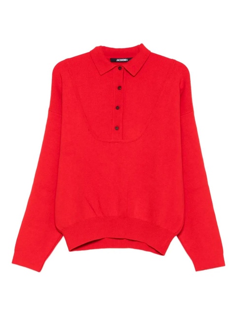 Jacquemus polo-neck sweater - Red - zdjęcie produktu nr 1