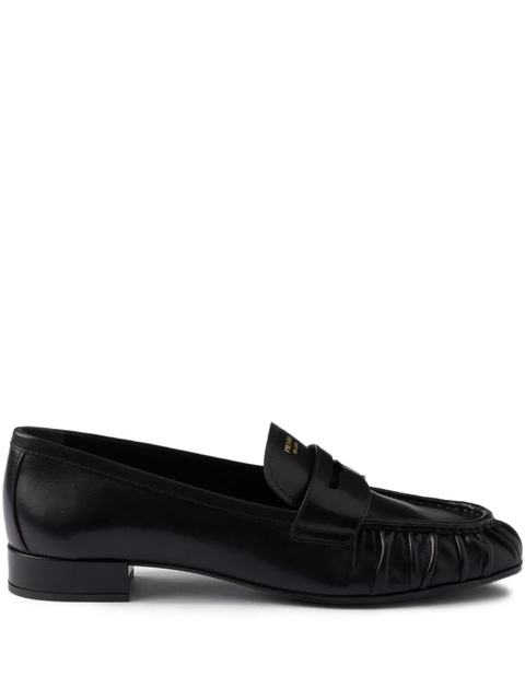 Prada pleated leather loafers - Black - zdjęcie produktu nr 1
