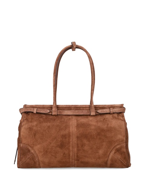 Prada medium Bonnie buckle-fastening suede tote bag - Brown - zdjęcie produktu nr 2