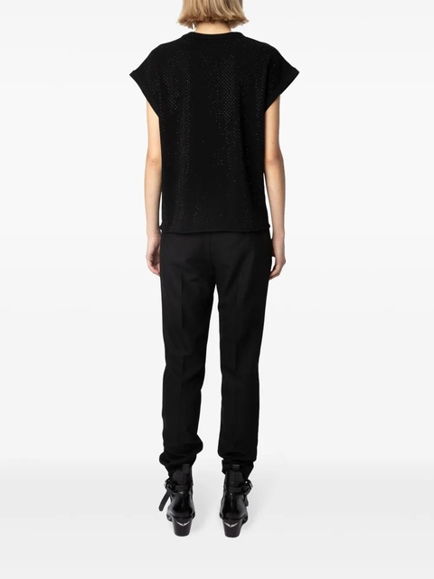 Zadig&Voltaire Cecilia crystal-embellished T-shirt - Black - zdjęcie produktu nr 2