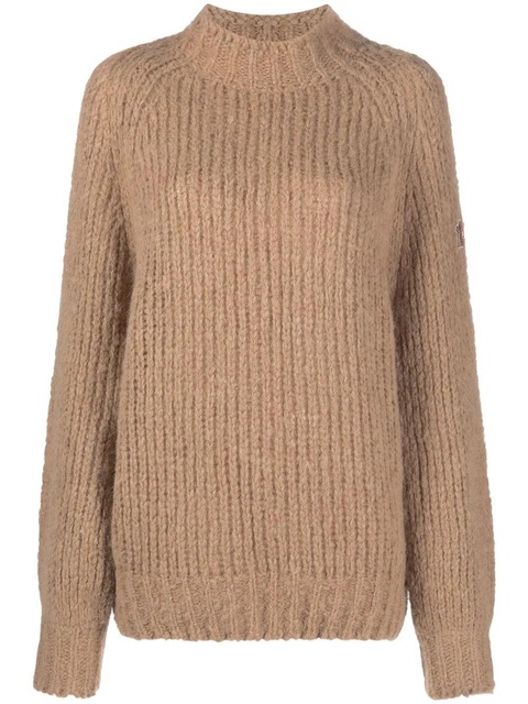 Moncler Grenoble open-knit wool jumper - Brown - zdjęcie produktu nr 1