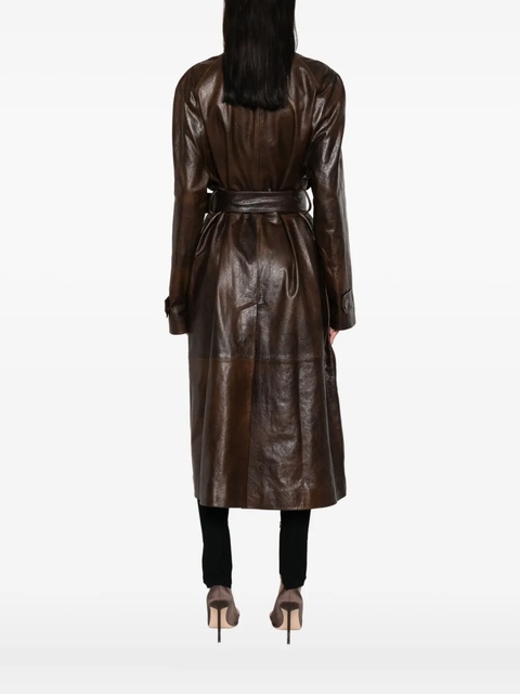 Magda Butrym belted leather coat - Brown - zdjęcie produktu nr 2