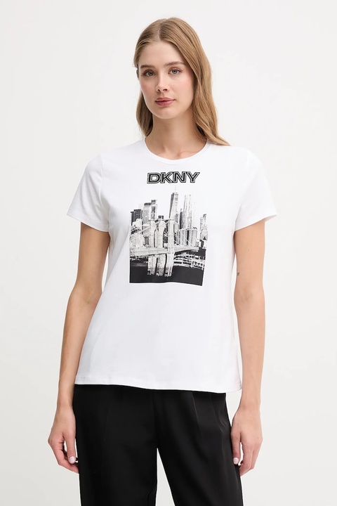 Dkny t-shirt damski kolor biały P52HOWNA - zdjęcie produktu nr 1