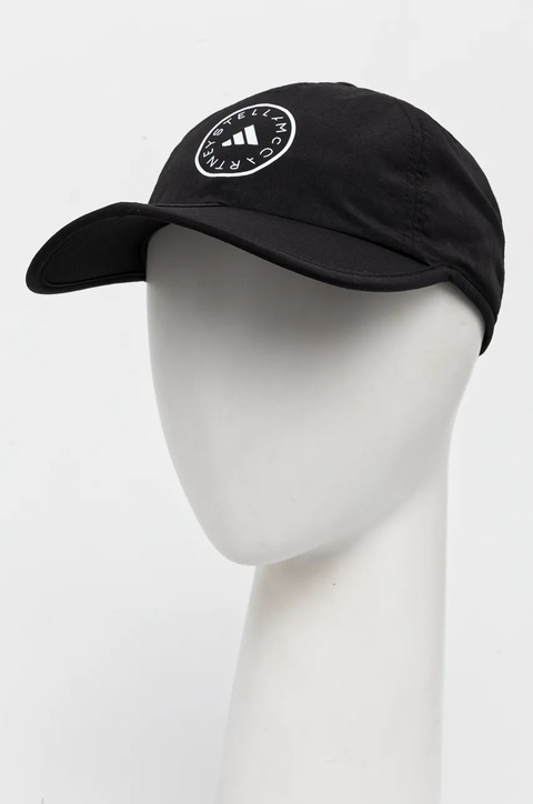 adidas by Stella McCartney czapka z daszkiem kolor czarny z nadrukiem IX6608 - zdjęcie produktu nr 1
