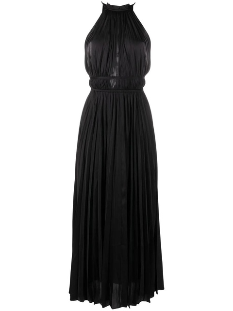 Maje pleated satin maxi dress - Black - zdjęcie produktu nr 1