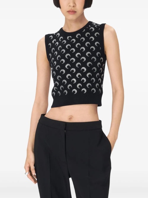 Marine Serre rhinestone-embellished knitted vest - Black - zdjęcie produktu nr 1