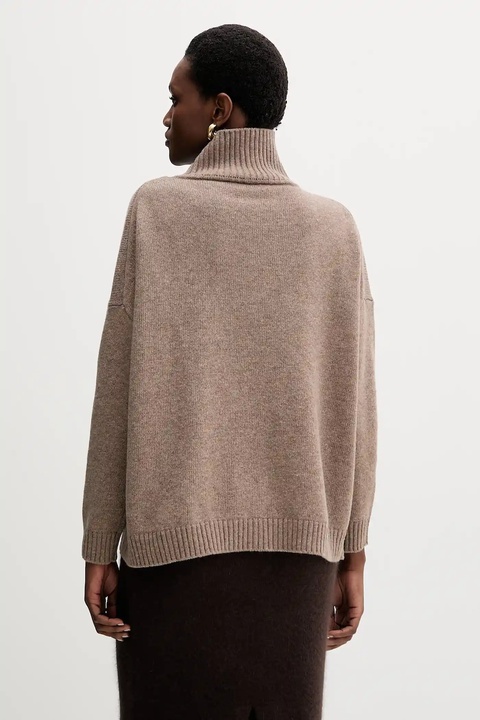 Weekend Max Mara sweter wełniany BORGIA damski kolor brązowy z golfem 2525366112600 - zdjęcie produktu nr 1