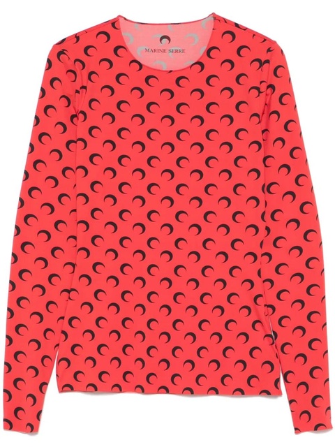 Marine Serre Moonogram-pattern top - Red - zdjęcie produktu nr 1