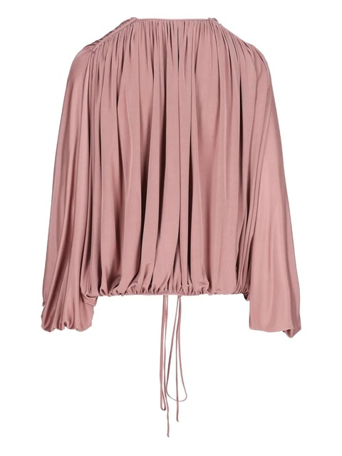 Saint Laurent drawstring gathered-shoulder blouse - Pink - zdjęcie produktu nr 2