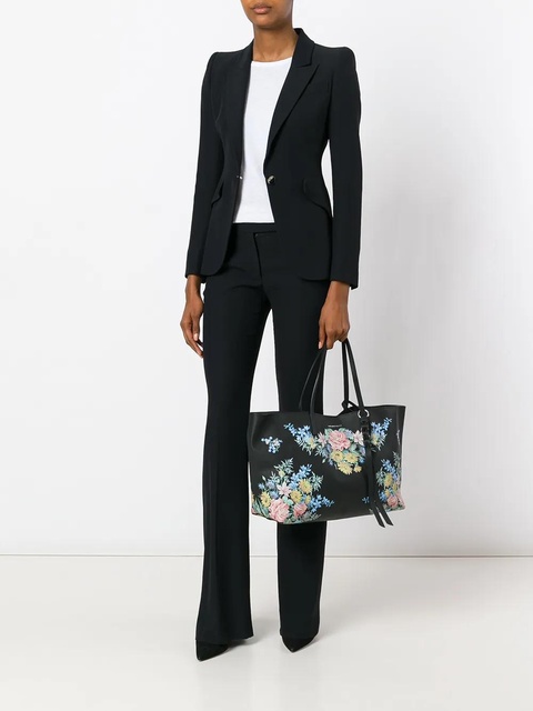Alexander McQueen floral tote bag - Black - zdjęcie produktu nr 1
