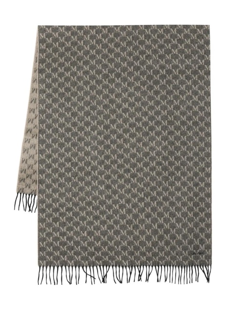 Max Mara monogram-pattern fringed scarf - Black - zdjęcie produktu nr 1