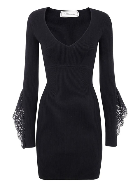 Blumarine ribbed mini dress - Black - zdjęcie produktu nr 1