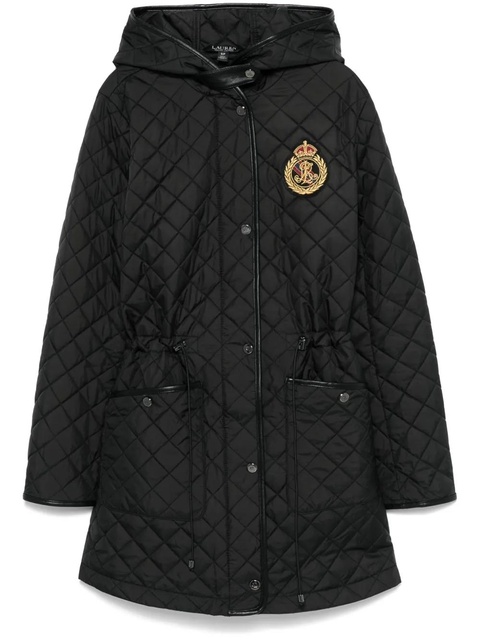 Lauren Ralph Lauren logo-patch parka coat - Black - zdjęcie produktu nr 1
