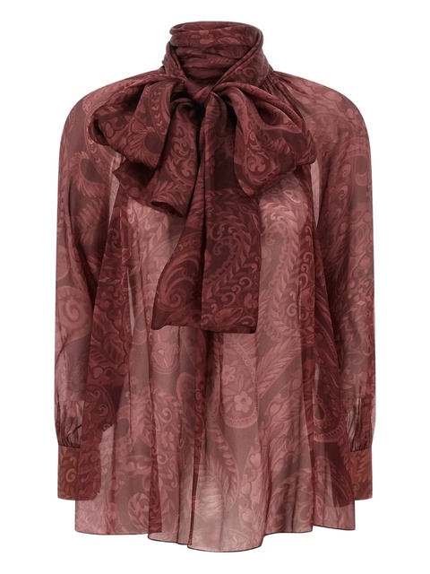 ETRO paisley-print bow blouse - Red - zdjęcie produktu nr 1