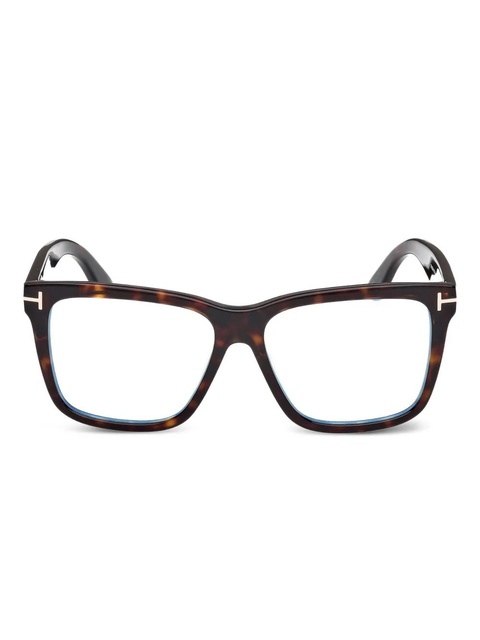 TOM FORD Eyewear tortoiseshell square clip-on glasses - 052 CLIP - zdjęcie produktu nr 1