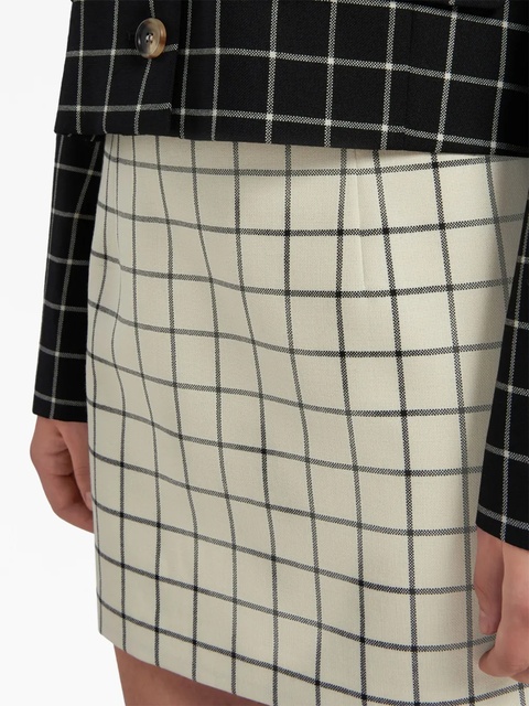 Marni checked wool miniskirt - White - zdjęcie produktu nr 2