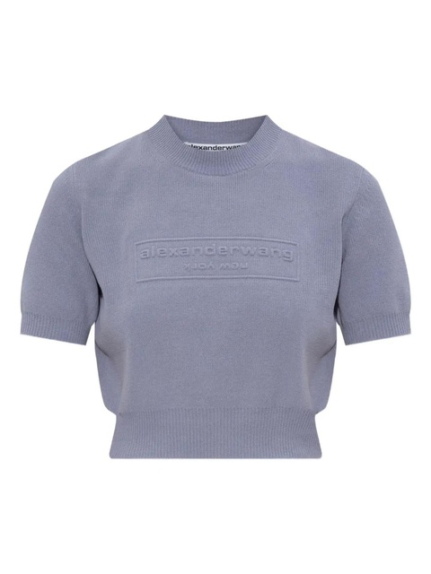 Alexander Wang embossed-logo short-sleeve top - Purple - zdjęcie produktu nr 1