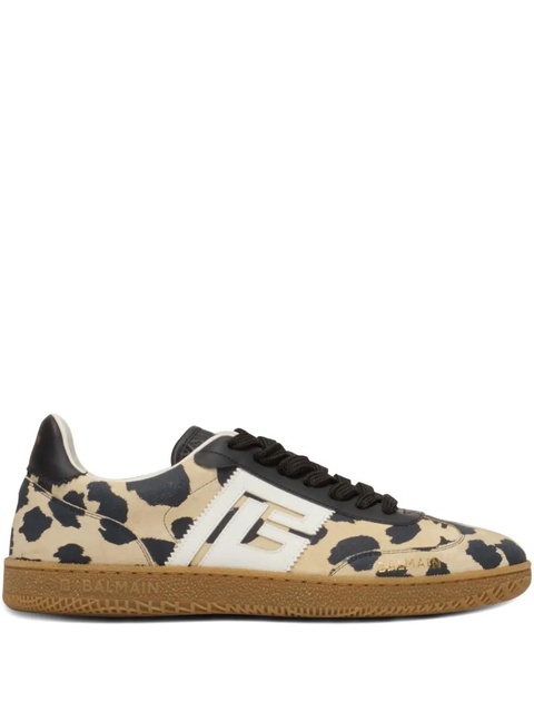 Balmain Swan leopard-print sneakers - Neutrals - zdjęcie produktu nr 1