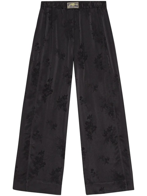 GANNI floral-jacquard trousers - Black - zdjęcie produktu nr 1