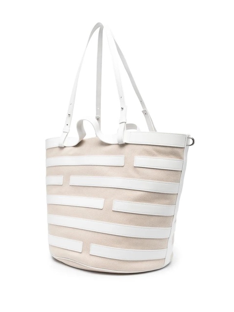 Casadei stripe-pattern leather tote bag - Neutrals - zdjęcie produktu nr 2