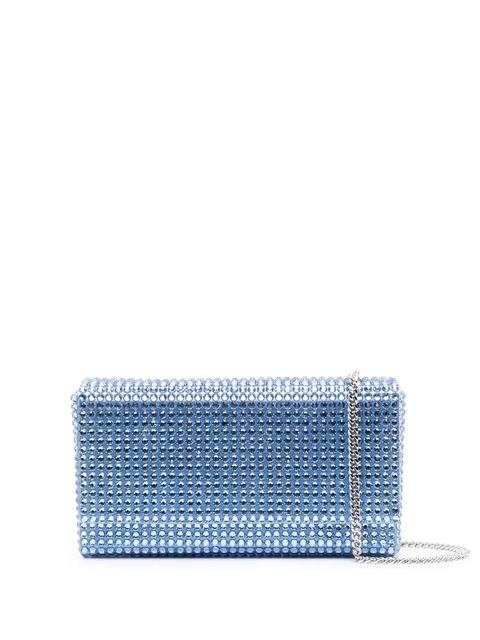 Amina Muaddi Superamina Paloma crystal-embellished clutch bag - Blue - zdjęcie produktu nr 1