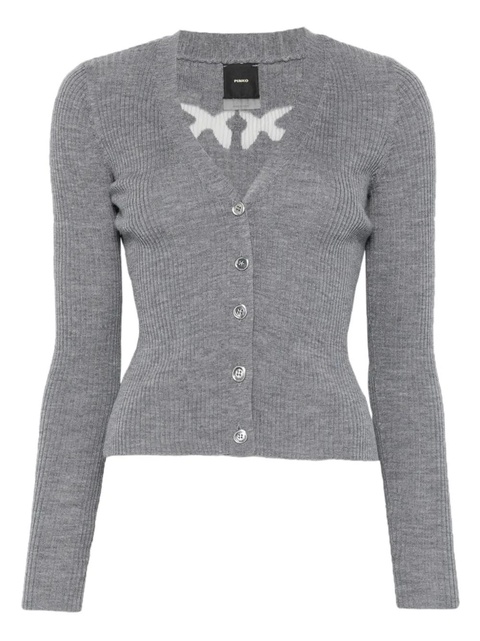PINKO button ribbed cardigan - Grey - zdjęcie produktu nr 1