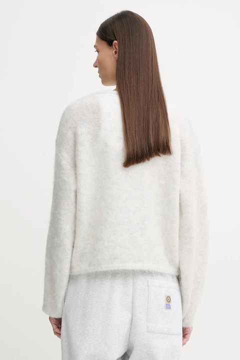 American Vintage sweter z dodatkiem wełny damski kolor szary lekki NUN18D - zdjęcie produktu nr 2